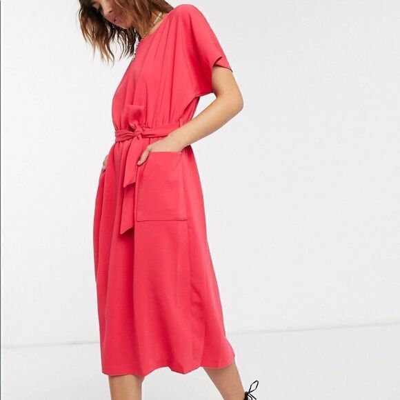 NWOT Closet London midi kimono dress with belt - Picture 2 of 10